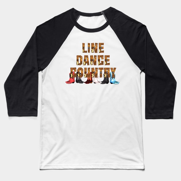 Country Line Dance Baseball T-Shirt by teepossible